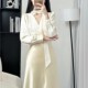 Long-sleeved shirt top high waist slimming skirt suit