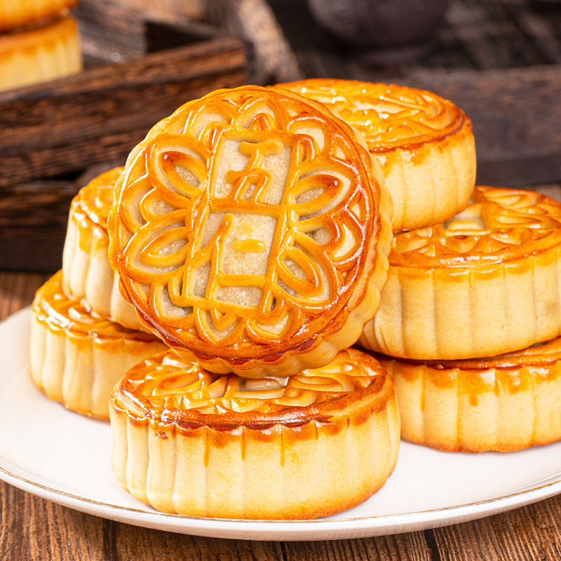 老式五仁味大月饼传统老式糕点5斤中秋月饼广式现做现发83g/个