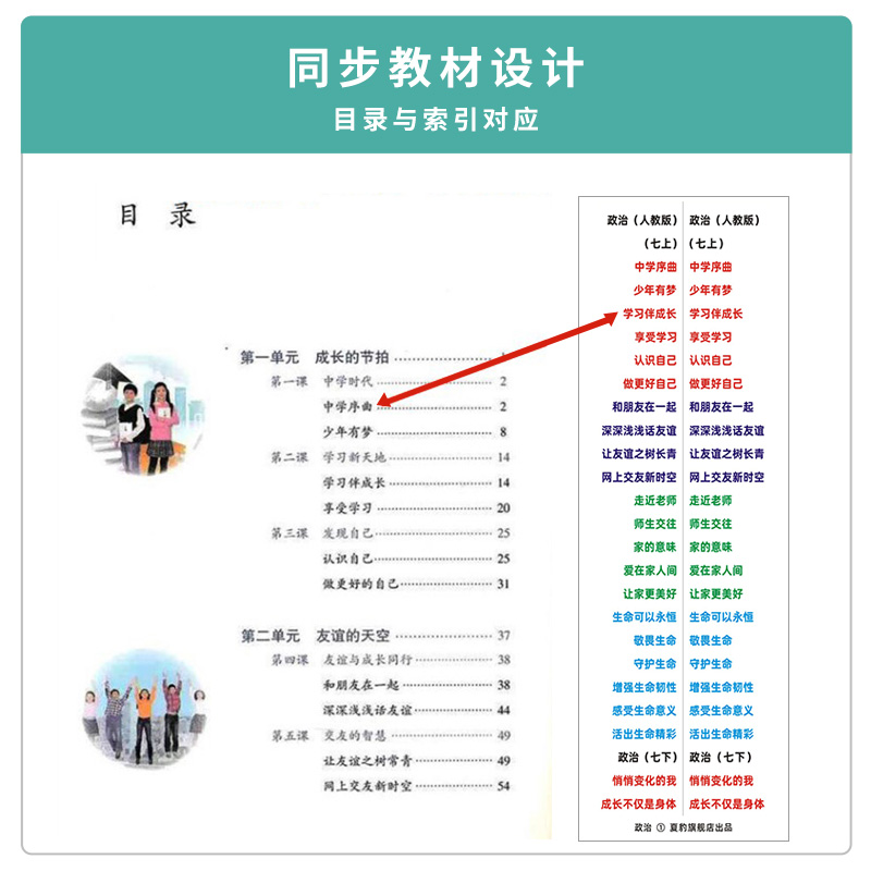 速查索引目录标签人教初中历史政治地理生物中考会考目录标签不干胶贴纸提纲贴开卷考试速查标签索引贴 - 图2