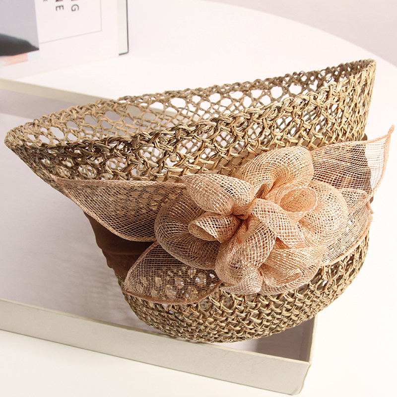 夏季新款英伦复古优雅镂空渔夫帽 古仙蔓帽子