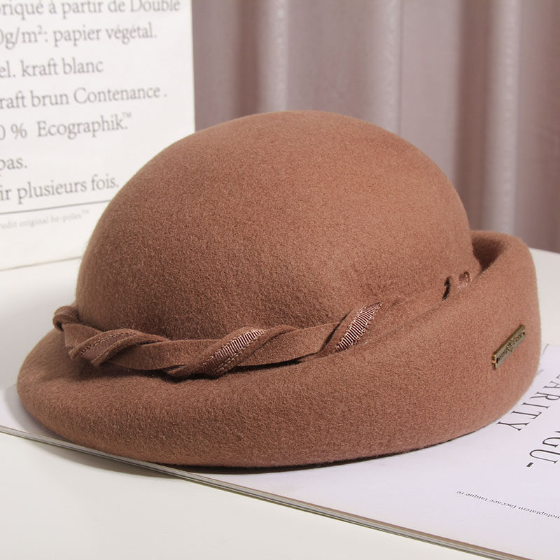 秋冬日系羊毛呢英伦时尚百搭贝雷帽 古仙蔓帽子
