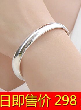 今日【大捡漏】正品999镀银色手镯繁花似锦手环简约推拉送爱人礼