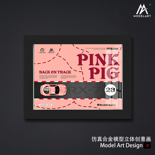 壹号站台|模艺1:64RWB964宝马mini奔驰SLS汽车模型相框立体画摆件 - 图2