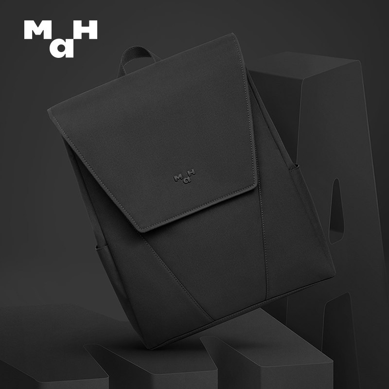 mah羊舍联名款young纯色女双肩包 mah双肩背包