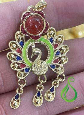 厂家直播货源古法金镶嵌和田玉吊坠天然红玉髓福利品打榜热卖单品