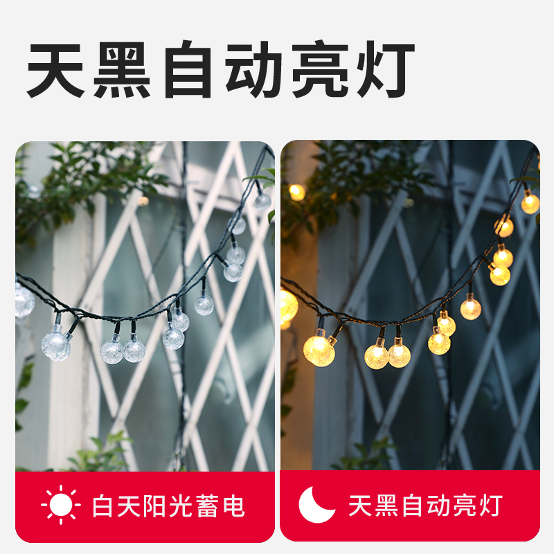 新款太阳能户外灯串景观庭院造景布置夜间氛围彩灯花园阳台装饰灯 - 图2