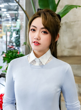 莫利斯丹拼接蕾丝假领子