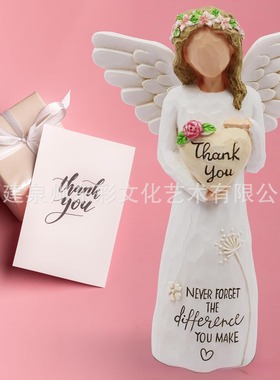 感恩节母亲节送给妈妈的礼物天使雕塑摆件树脂工艺品家居装饰