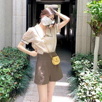 Short Subsummer Dress Mix With High Fashion Temperament Net Red Fried Street Wide Leg Shorts Two Style Suit Womens Skinder