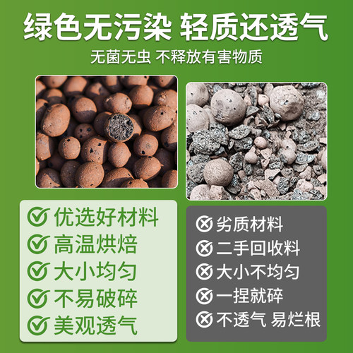 陶粒垫底养花专用花盆铺面陶粒水培植物透气防烂根专用轻质陶粒土 - 图2