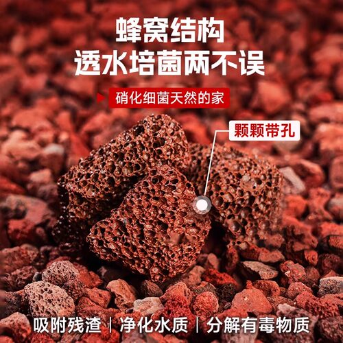 火山石鱼缸专用造景底砂水族古法养鱼垫底装饰水草泥滤材天然颗粒 - 图3
