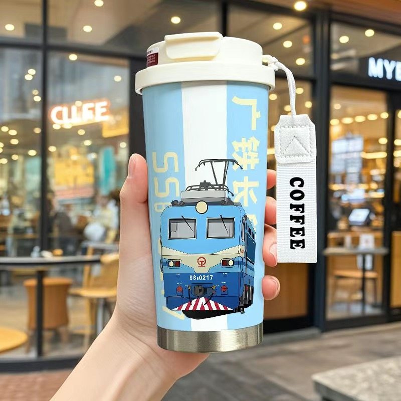 中国火车铁路保温杯高颜值儿童大容量男学生316不锈钢吸管水杯子,淘宝优惠券,粉丝福利购,淘宝优惠卷