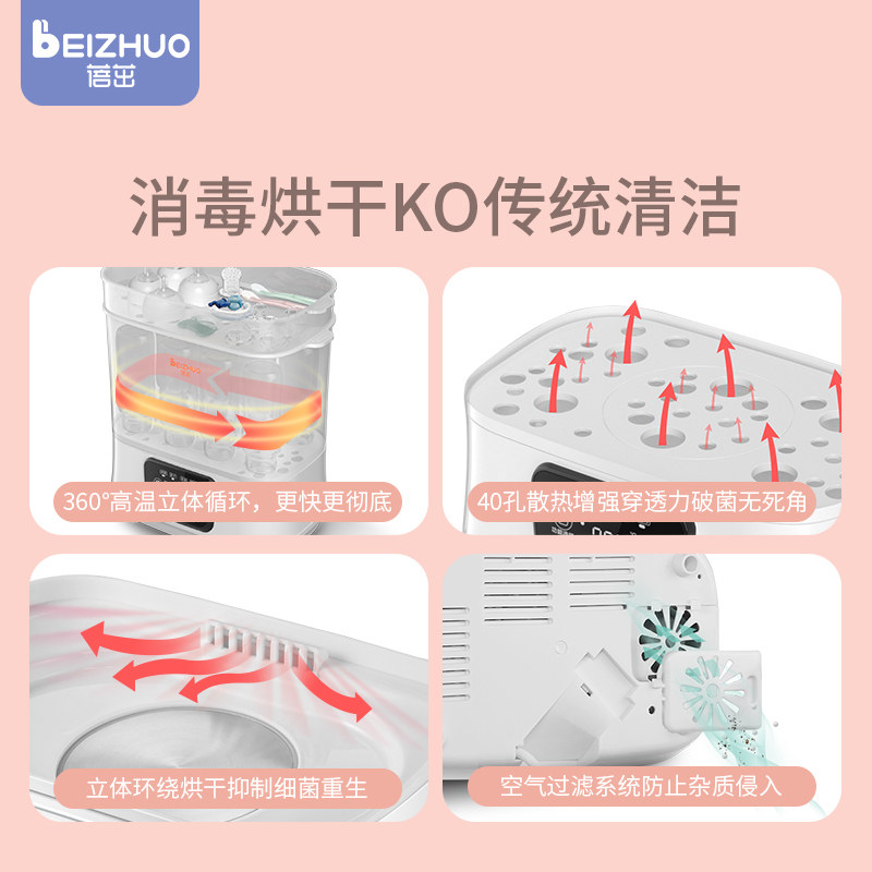 奶瓶带烘干二合一暖奶三合一温奶锅 蓓茁奶瓶消毒器/消毒锅