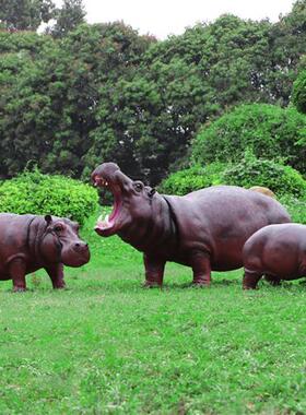 售楼部户外仿真大象雕塑景区庭院草坪商场门口河马骆驼动物大摆件
