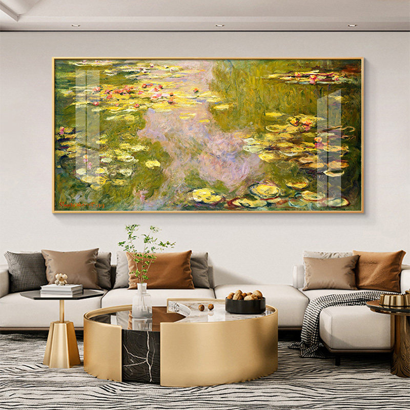 莫奈客厅装饰画沙发背景墙挂画高级感风景壁画餐厅油画高档名画,淘宝优惠券,粉丝福利购,淘宝优惠卷