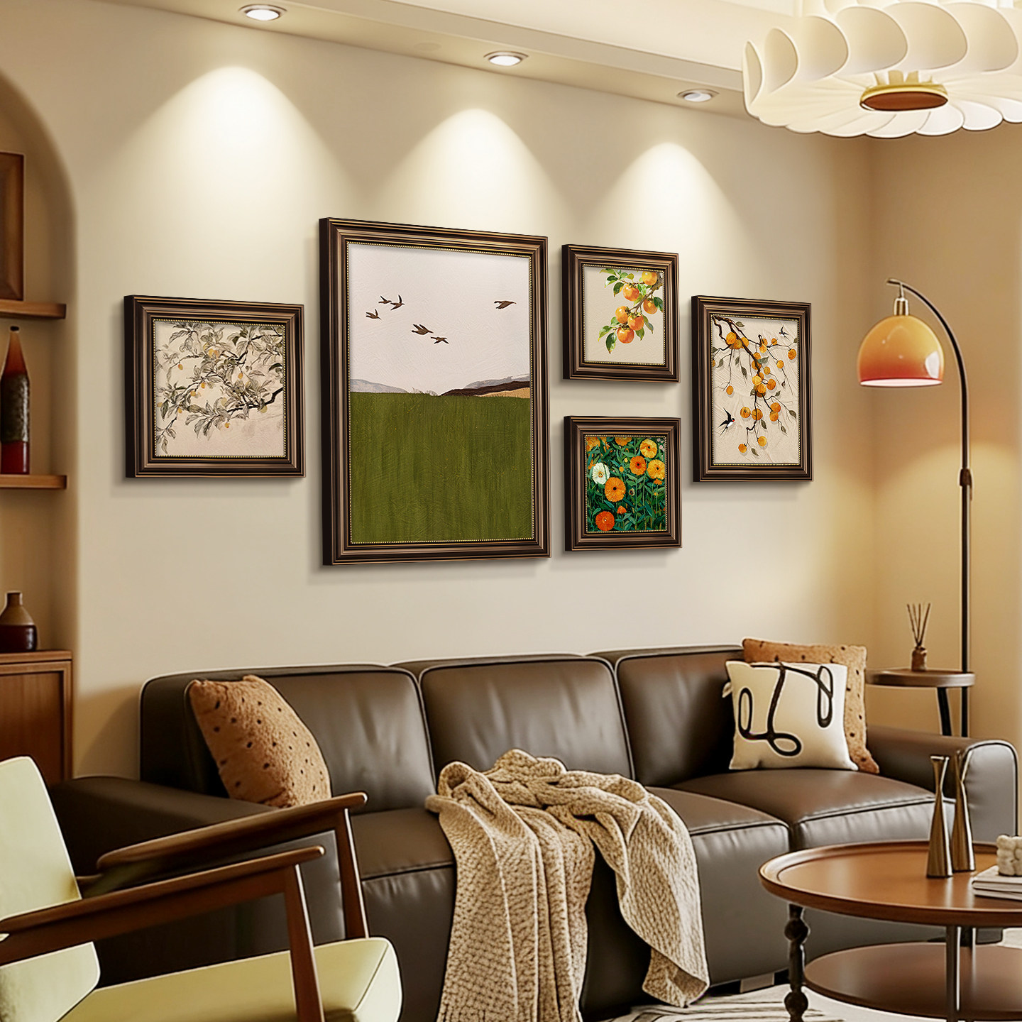 中古风挂画法式复古客厅沙发背景墙装饰画油画2025新款组合壁画,淘宝优惠券,粉丝福利购,淘宝优惠卷