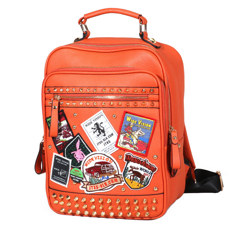 jtxs大容量女新款百搭铆钉男电脑包 jtxs箱包双肩背包