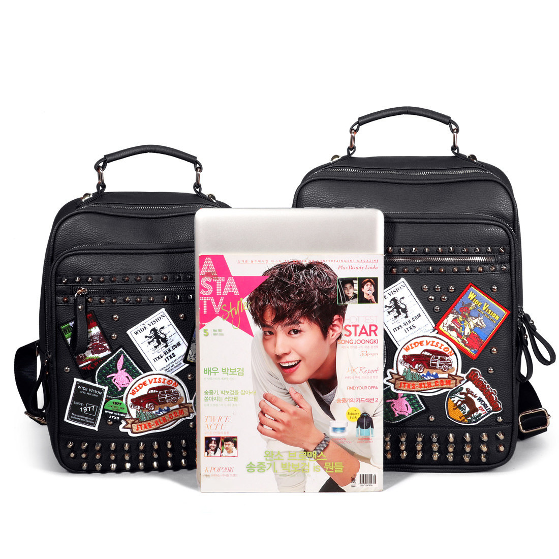 jtxs大容量女新款百搭铆钉男电脑包 jtxs箱包双肩背包