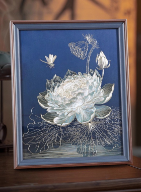 威弗列德轻奢现代风光影睡莲摆件