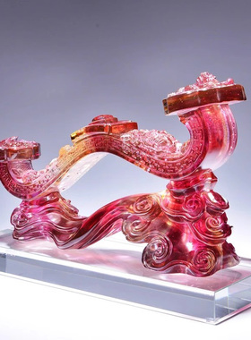 威弗列德龙凤呈祥吉祥如意摆件乔迁结婚送礼客厅电视柜琉璃工艺品