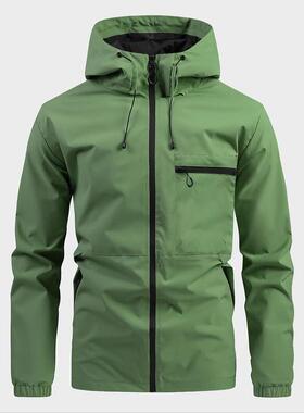 D 56973 Men's Casual Windproof Hooded Jacket 休闲连帽夹克