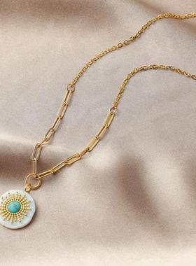 ②F 629 Sun Green one Gold ains eel Necklaces