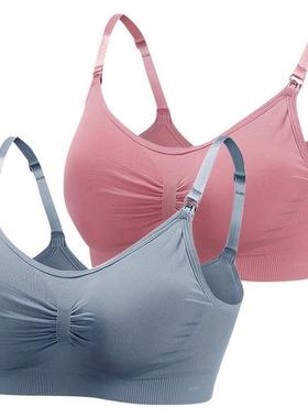 2025新款跨境代发女士哺乳文胸无线全罩杯推举型