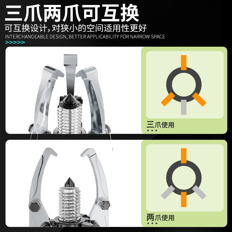 液压拉马三爪轴承拆卸工具多功能拔轮器拉拔器二爪5T1015203050吨 - 图2