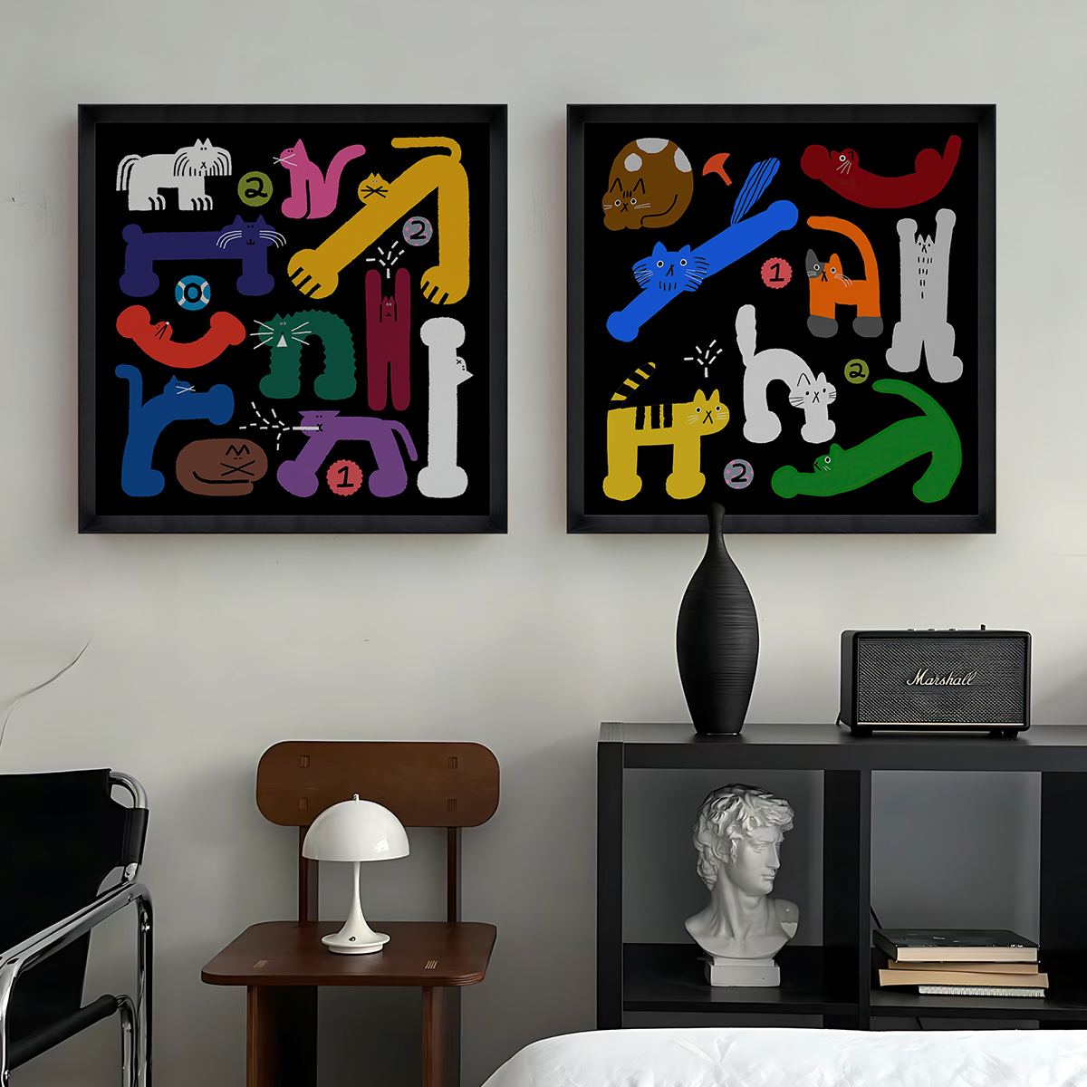 《清仓特惠》ins风卡通水果猫狗可爱动物装饰画儿童房间挂画 - 图3