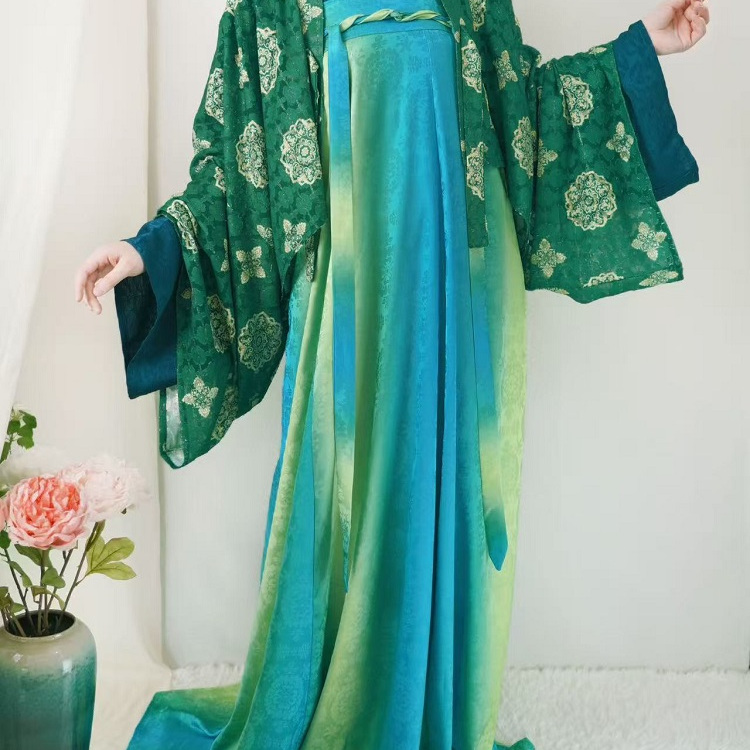 青泠谷原创青绿八破裙复原风齐胸破裙套装春夏款唐制汉服 - 图3