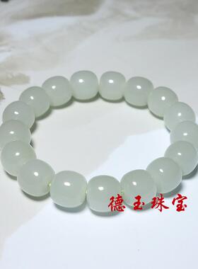 高品质和田玉青海料老型珠证书