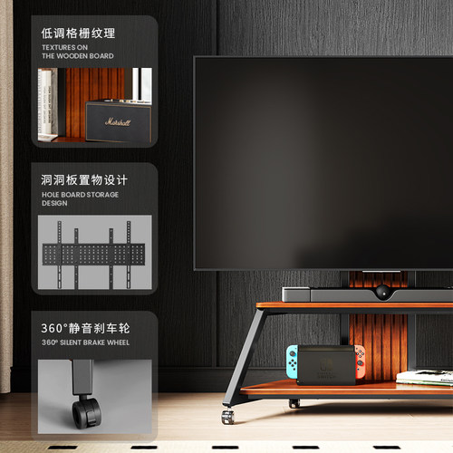 电视机支架子可移动落地电视柜65/75/85/100寸电视架立式艺术推车 - 图0