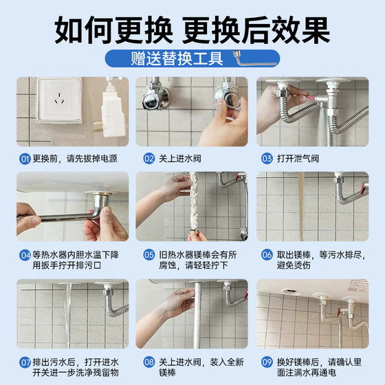 电热水器镁棒配件通用40/50/60/80/100L升排污水垢牺牲阳极棒加热