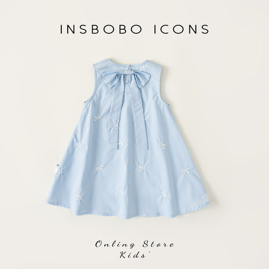 INSbobo女童连衣裙无袖儿童裙子夏款2025新款夏女宝宝公主裙洋气