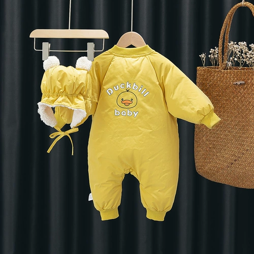 Детский демисезонный пуховик, комбинезон для мальчиков с пухом для выхода на улицу, 0-1-3-6 мес.