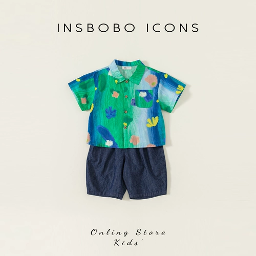 Летняя одежда, комплект для детского сада, детская одежда, в западном стиле