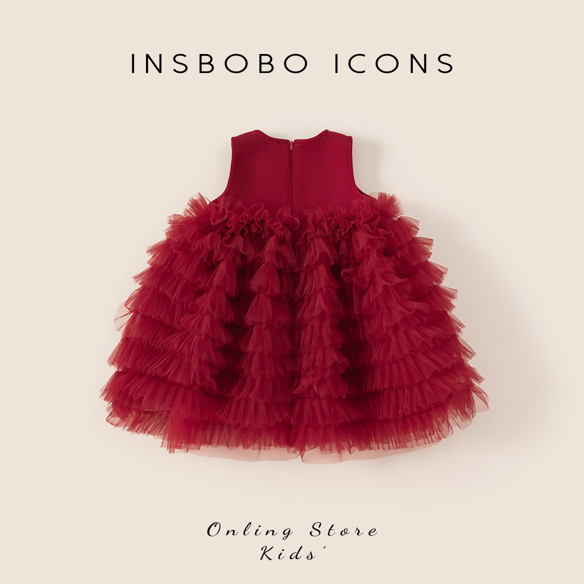 INSbobo女童连衣裙冬季新款新年红色周岁女宝礼服宝宝过年冬装潮,淘宝优惠券,粉丝福利购,淘宝优惠卷