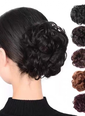 短发留长尴尬期打理神器花苞头假发卷抓夹头花发圈发夹蓬松女成人