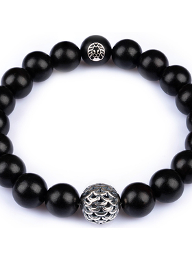 RASTACLAT有龙则灵 龙鳞 黑檀木 新中式 男女情侣小狮子手串礼物
