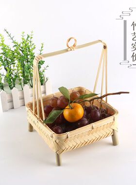 新型水果盘竹编制品小簸