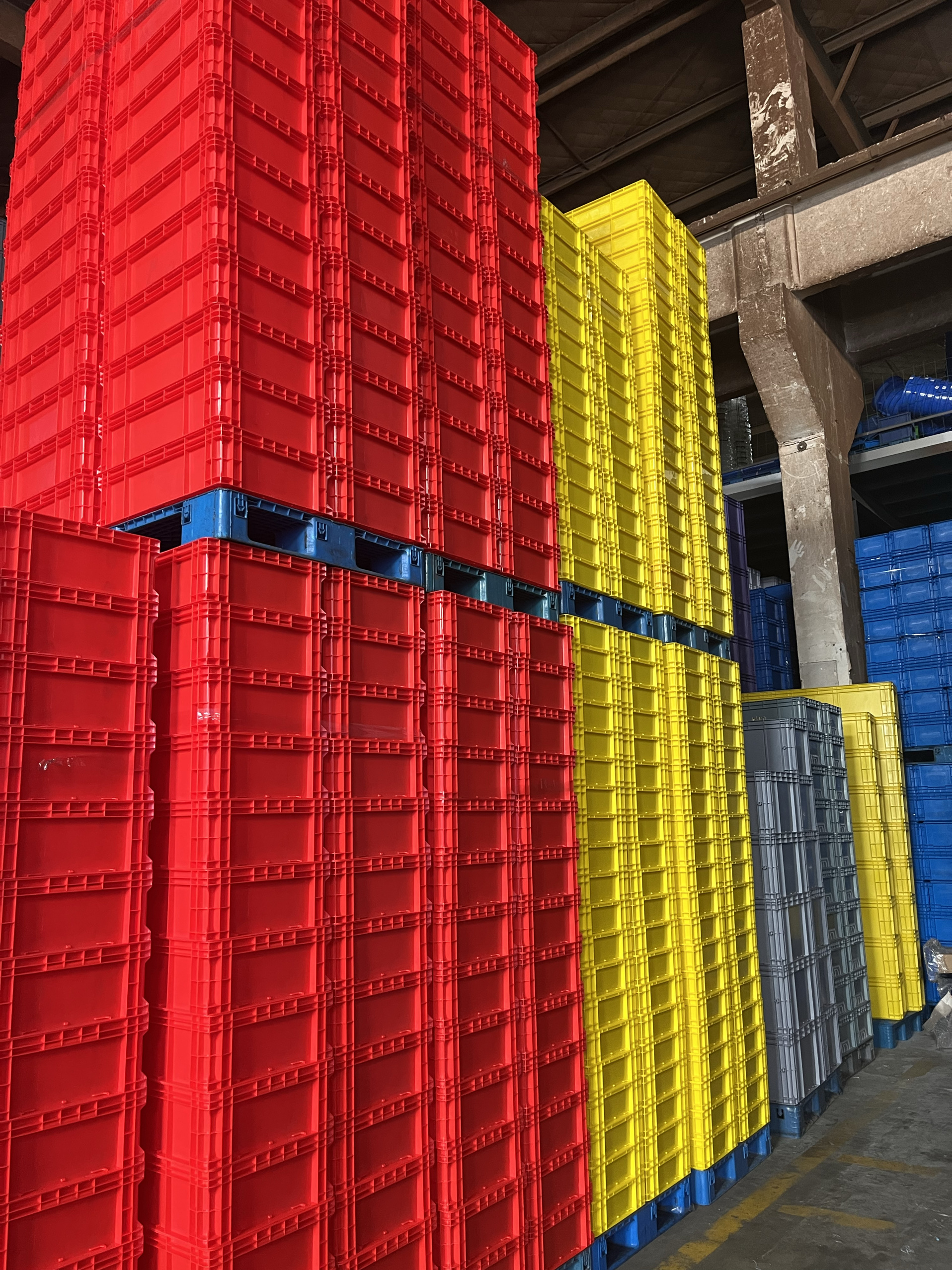 EU41445灰色物流箱塑料周转箱子大胶箱配件箱1400*400*450储物箱 - 图3