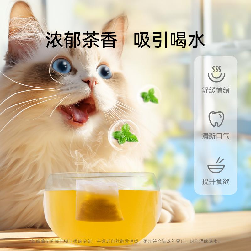 宠物猫咪薄荷茶化毛养猫神器宠物用品可食用猫咪不爱喝水骗水神器