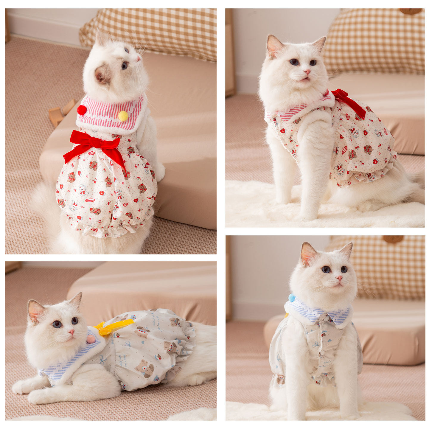 小猫咪衣服加厚保暖冬天布偶猫德文猫无毛猫宠物猫连衣裙冬季棉衣,淘宝优惠券,粉丝福利购,淘宝优惠卷