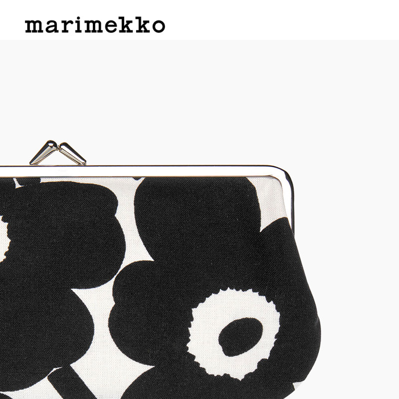 新年礼物Marimekko【Unikko游霓可印花】黑色别致零钱包小包,淘宝优惠券,粉丝福利购,淘宝优惠卷