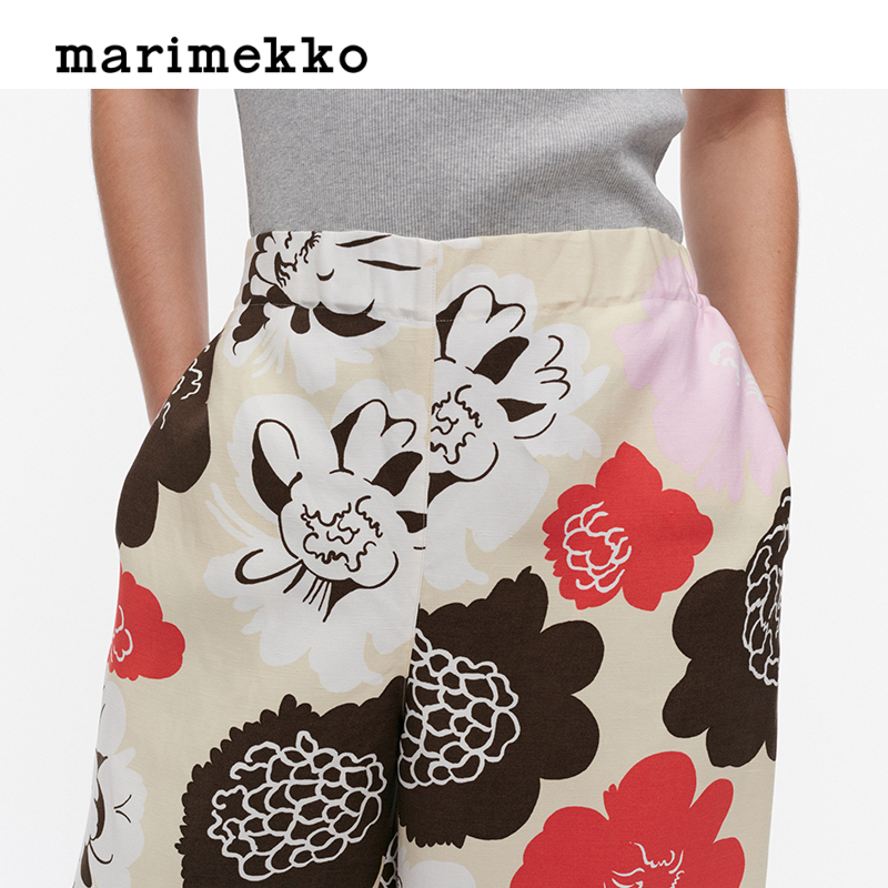 Marimekko2025早秋新款Pioni印花休闲裤长裤 - 图2