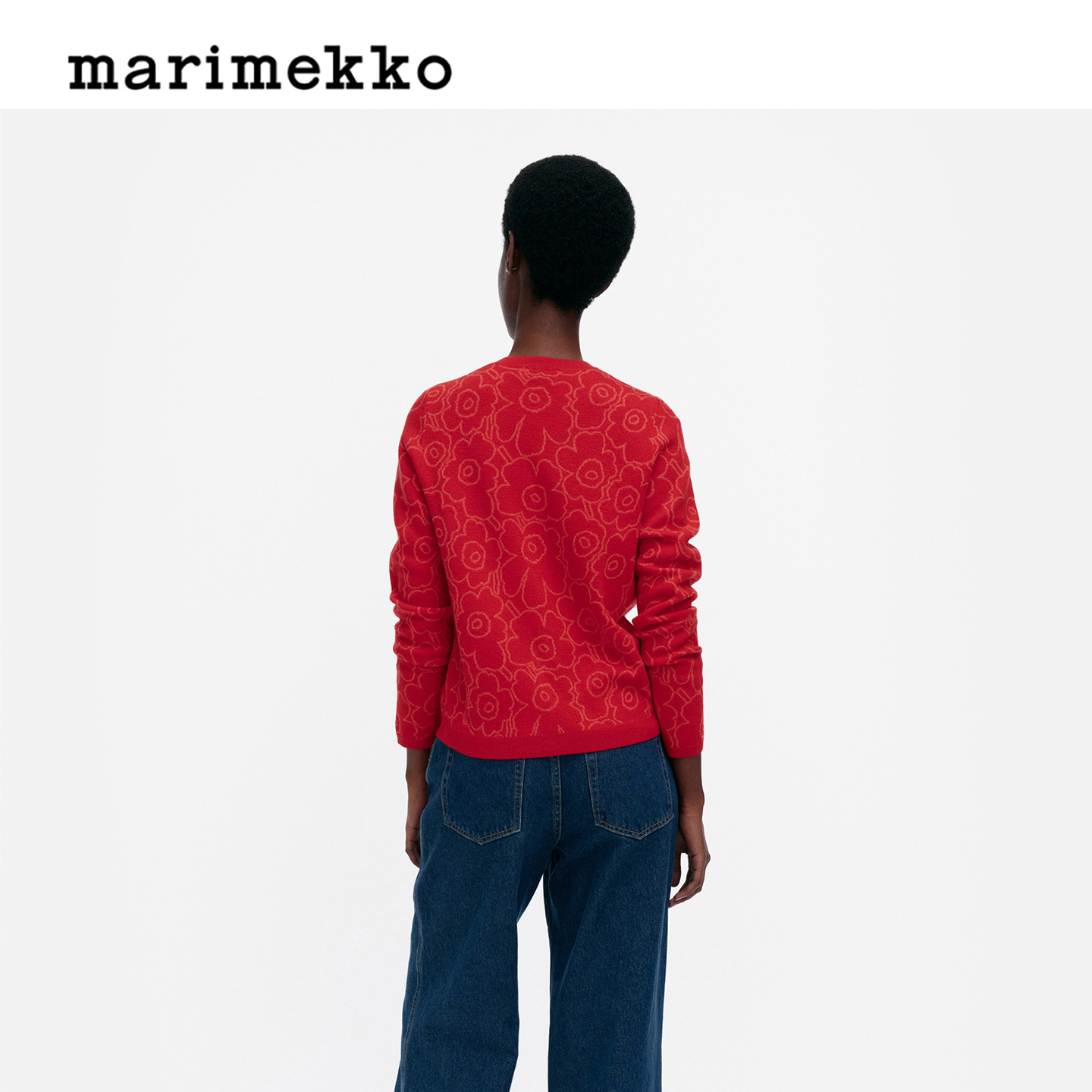 圣诞礼物Marimekko【Unikko游霓可】25早秋女士长袖针织开襟 - 图1