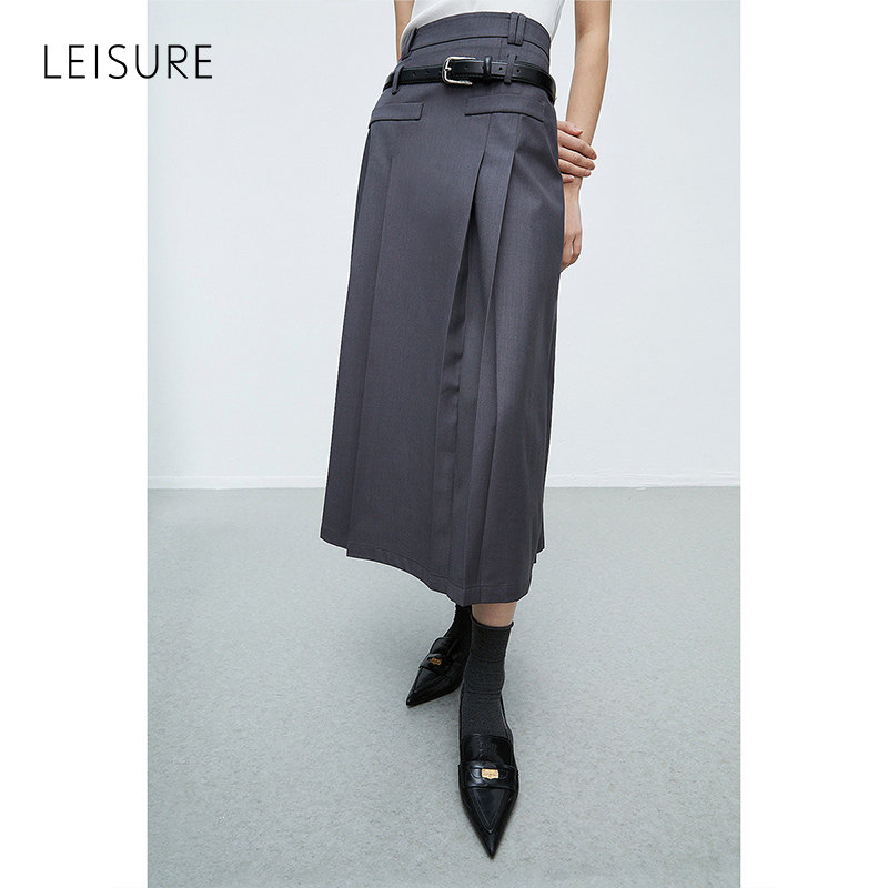 leisure百褶裙23春夏新款感马面裙 leisure半身裙