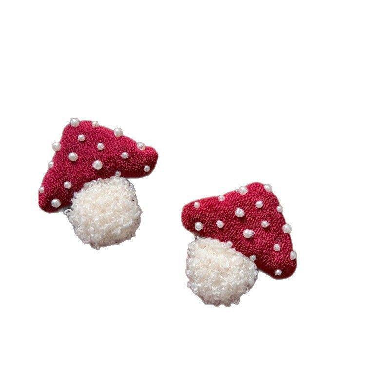 帽子上的装饰品配件可爱珍珠红色蘑菇充棉布艺手工发饰diy配件胸,淘宝优惠券,粉丝福利购,淘宝优惠卷