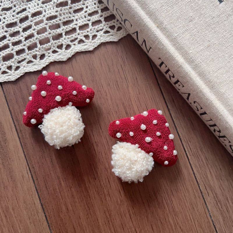 帽子上的装饰品配件可爱珍珠红色蘑菇充棉布艺手工发饰diy配件胸,淘宝优惠券,粉丝福利购,淘宝优惠卷