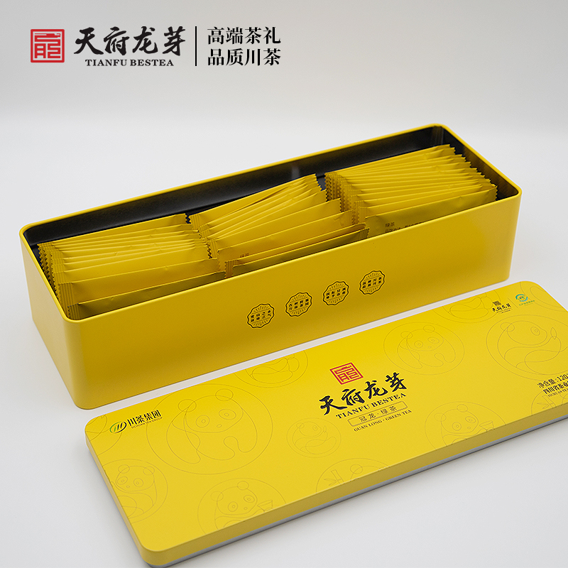 天府龙芽2024年新茶冠龙绿茶明前特级雀舌高档茶叶礼盒装送礼120g